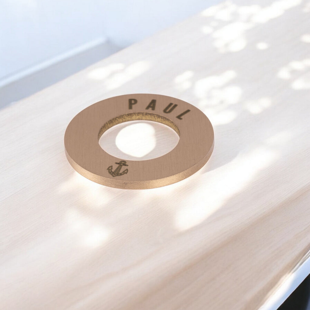 PFOTENMARKE - Messing Hundemarke in Ringform – 30 mm Durchmesser