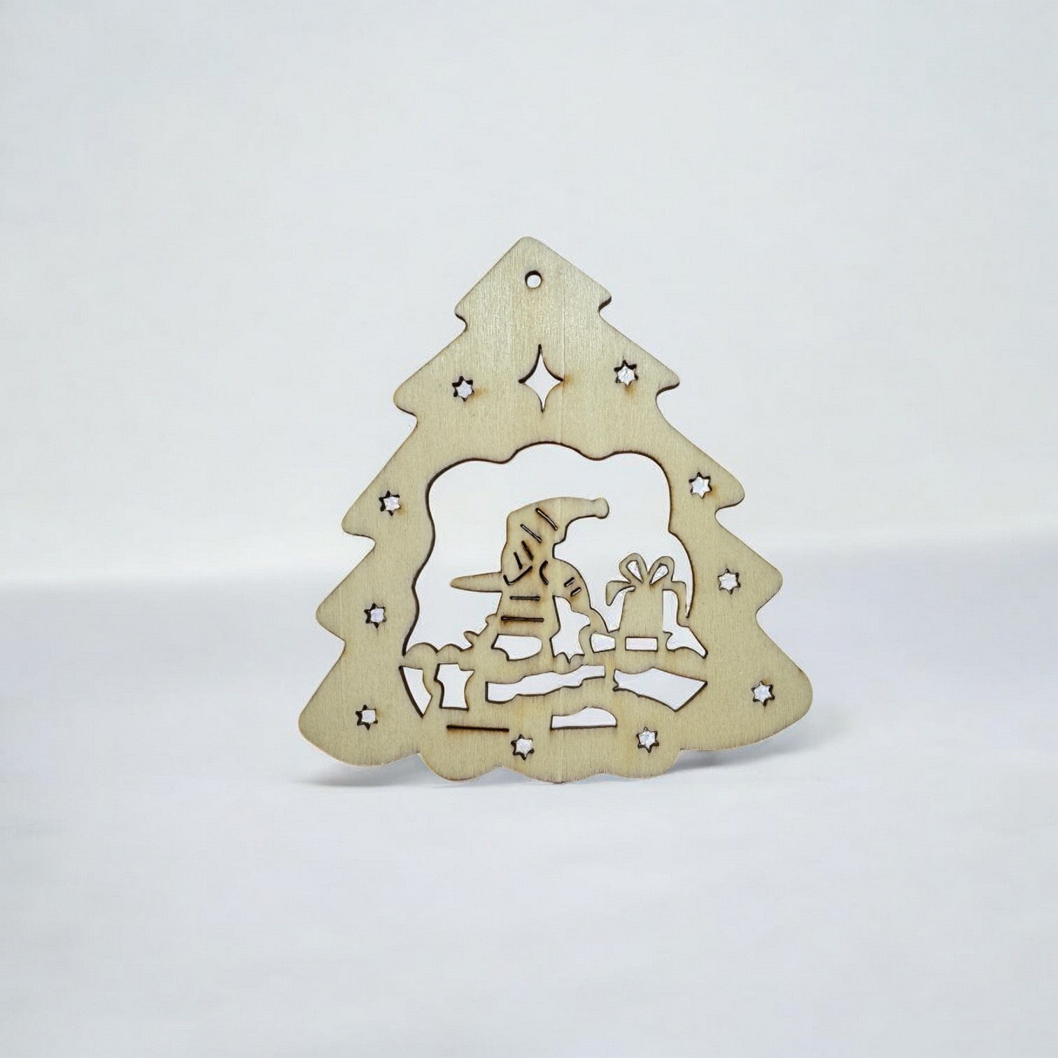 Weihnachtsbaumschmuck aus Holz - Stern oder Weihnachtsbaumform | Laserschnitt mit Wunschgravur